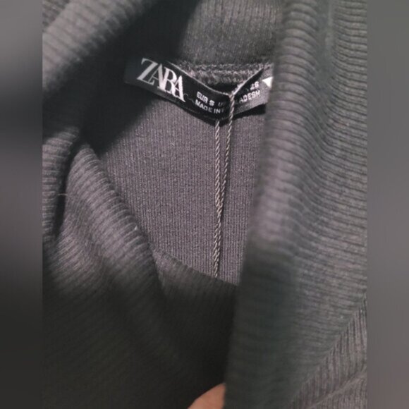 ZARA Ladies Sleeveless Ribbed Turtleneck Knit Sweater Maxi Dress Small - Picture 8 of 11